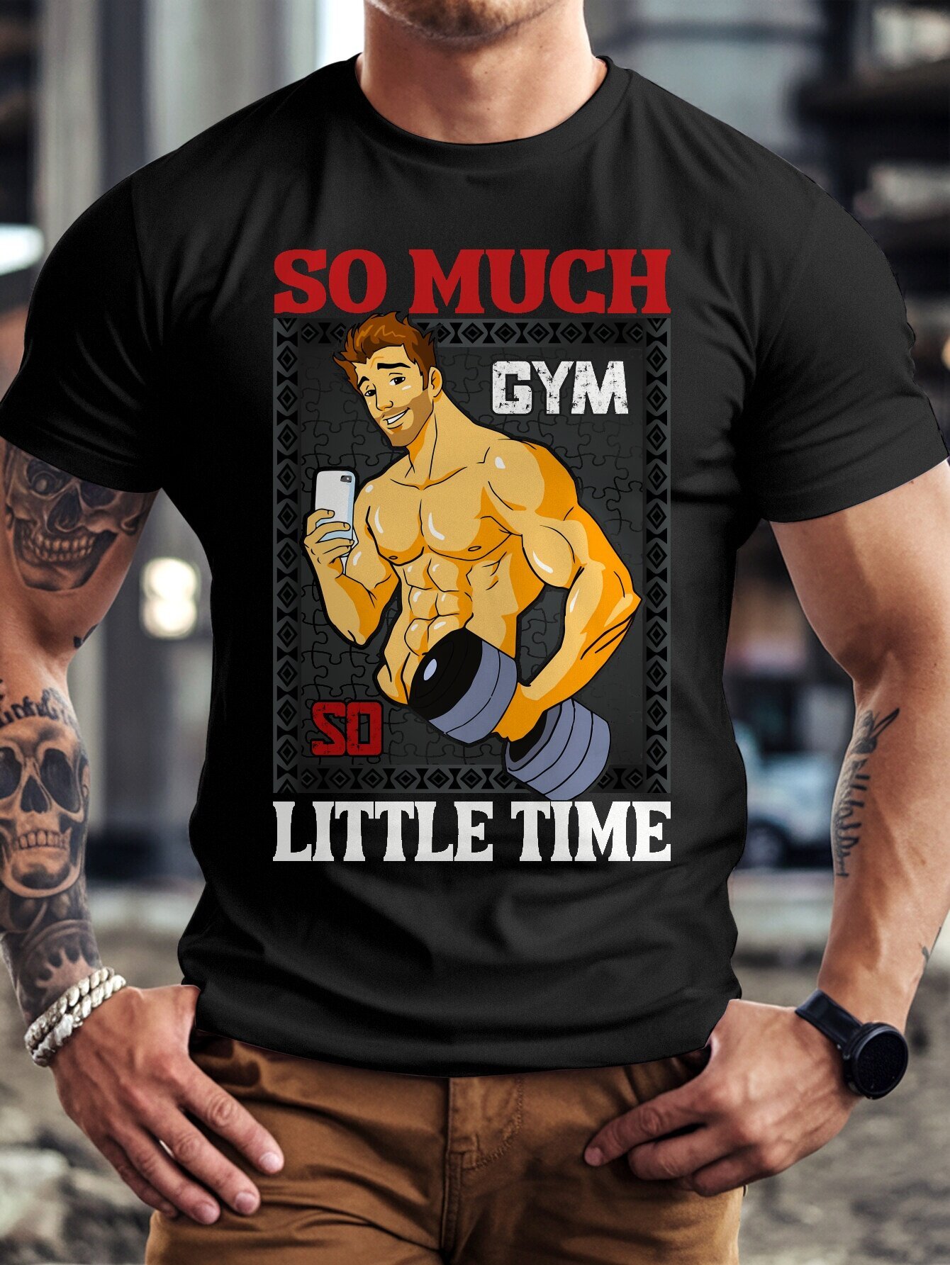 mens motivational gym quotes t shirt casual round neck short