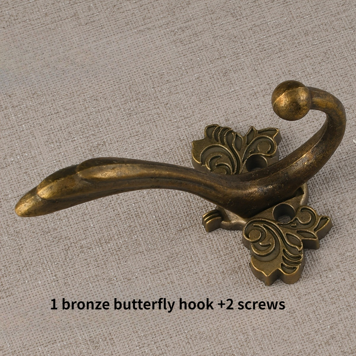 TEMU 3pcs 1pc -colored Hook And 2pcs Screws Vintage Pattern Door Hook Metal Coat Hook With Screws For Bedroom Living Room Courtyard Hanging Clothes