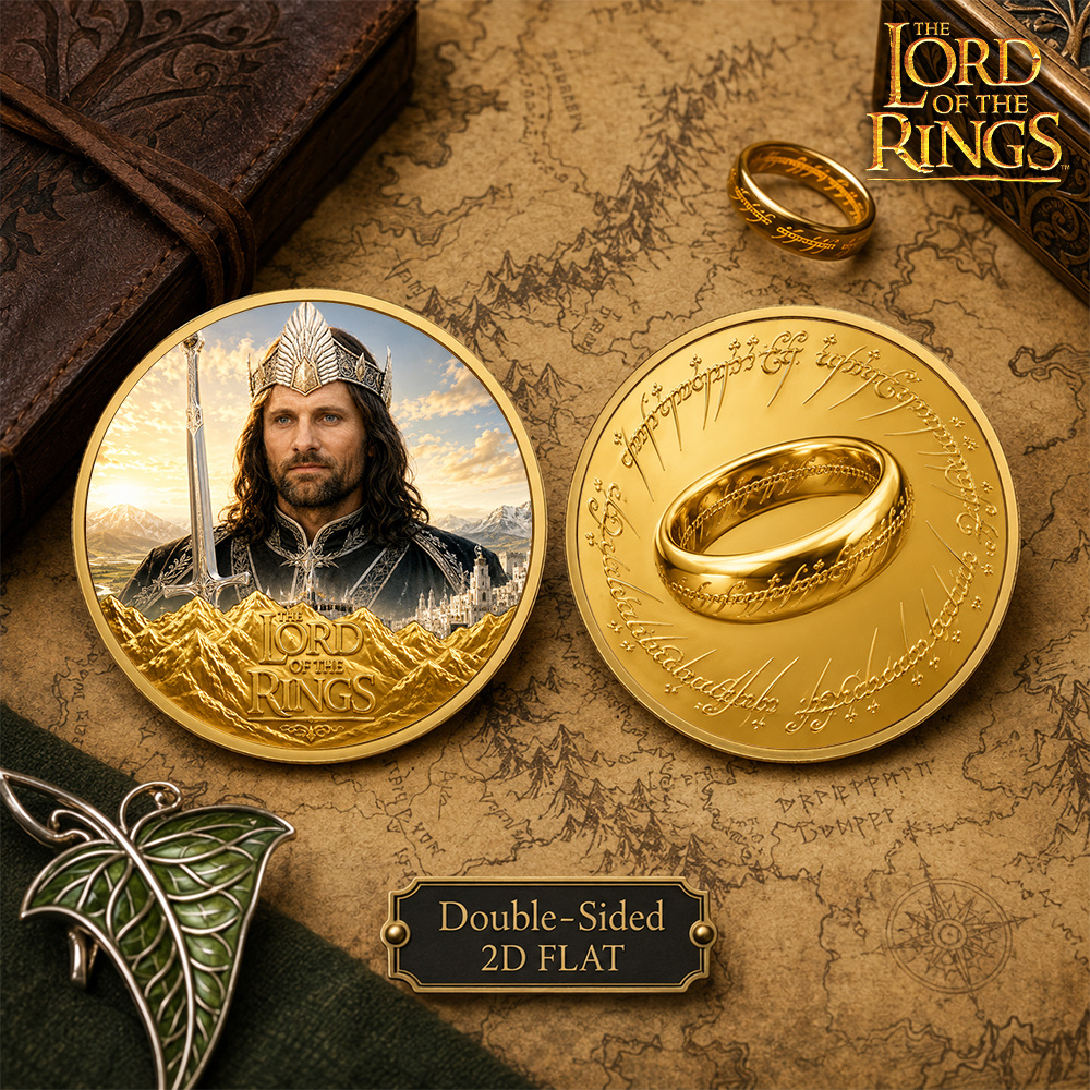 TEMU Replica Coin Replica Coin, The Aragorn King Of Gondor Commemorative Coin, 1pc, Collect Coins, Middle- Collectible, Crown, Sword & Gondor Design,