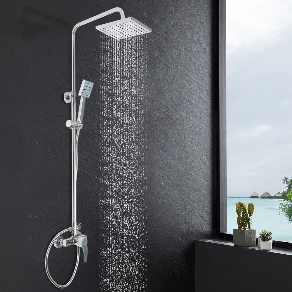 Shower System With Adjustable Height For , Suitable For Bathrooms And Bathtubs, Featuring A Single Handle