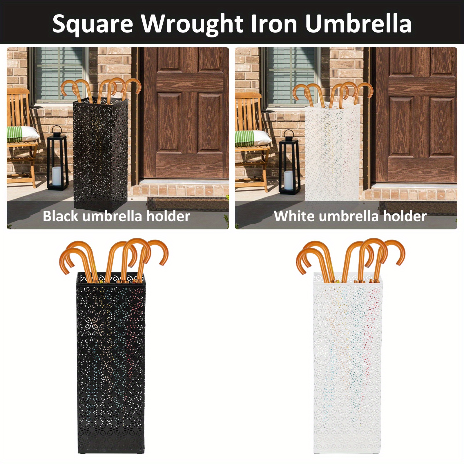 Portaombrelli In Metallo – Design Salvaspazio, 42x16x16 Cm, Resistente Alla Ruggine, Per Corridoio, Ufficio, Casa - 5