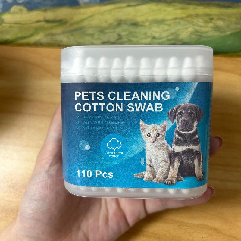 Pet Swabs, 110pcs for Cleaning The Ears of Dogs And Cats, a Safe Tool for Ear Hygiene, Specially Crafted Sticks for Pet Ear Maintenance
