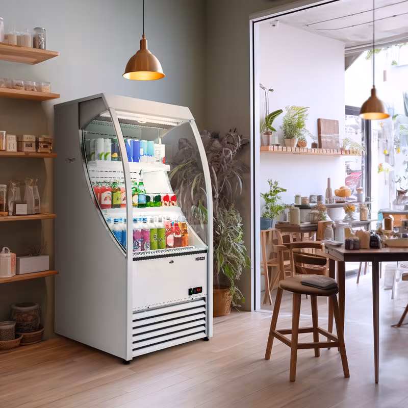 refrigerator for commercial displays in restaurants a showcase for cafes and shops featuring a 6 7 cu ft capacity and a vertical air curtain design measuring 27 6 inches Product details 0