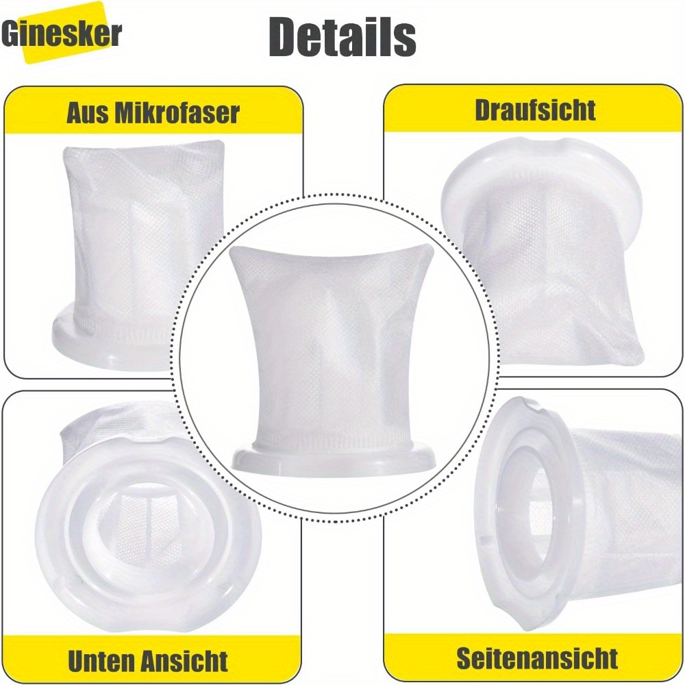 Vorwerk Kobold Dirt Filter Replacement Accessory For Vorwerk Battery Vacuum Cleaner, Pack Of 6