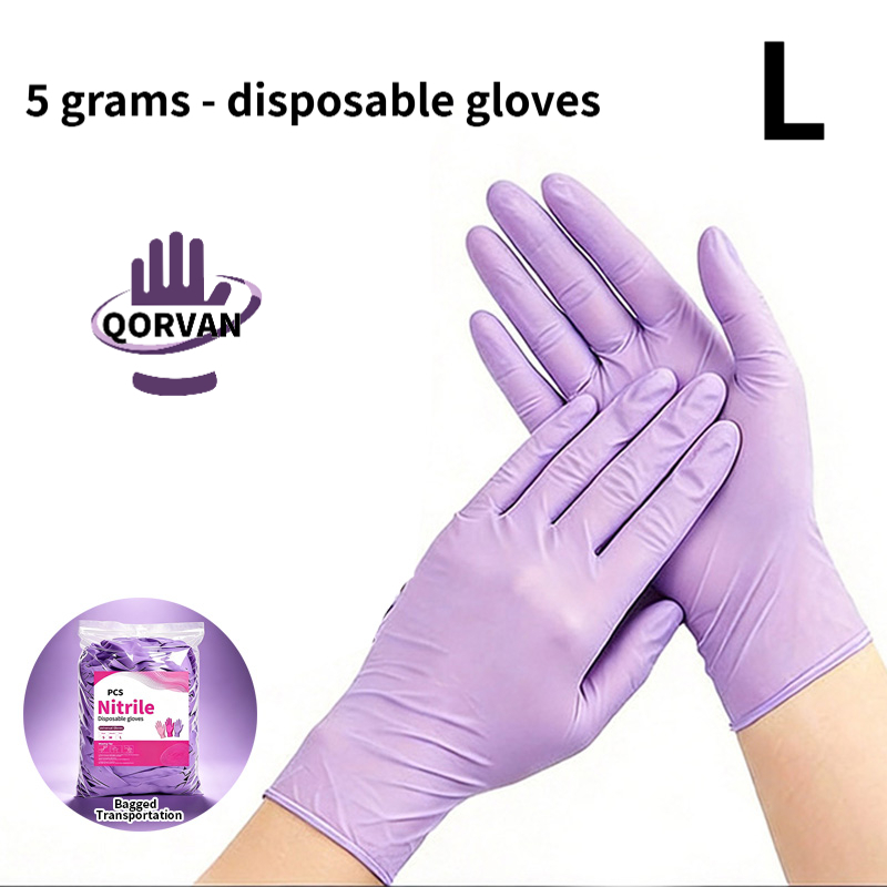 TEMU Misty Orchid 60pcs Purple Disposable Nitrile Gloves, Fit Hand Shape, Flexible Handling, , Disposable Cleaning Gloves, Suitable For Kitchen