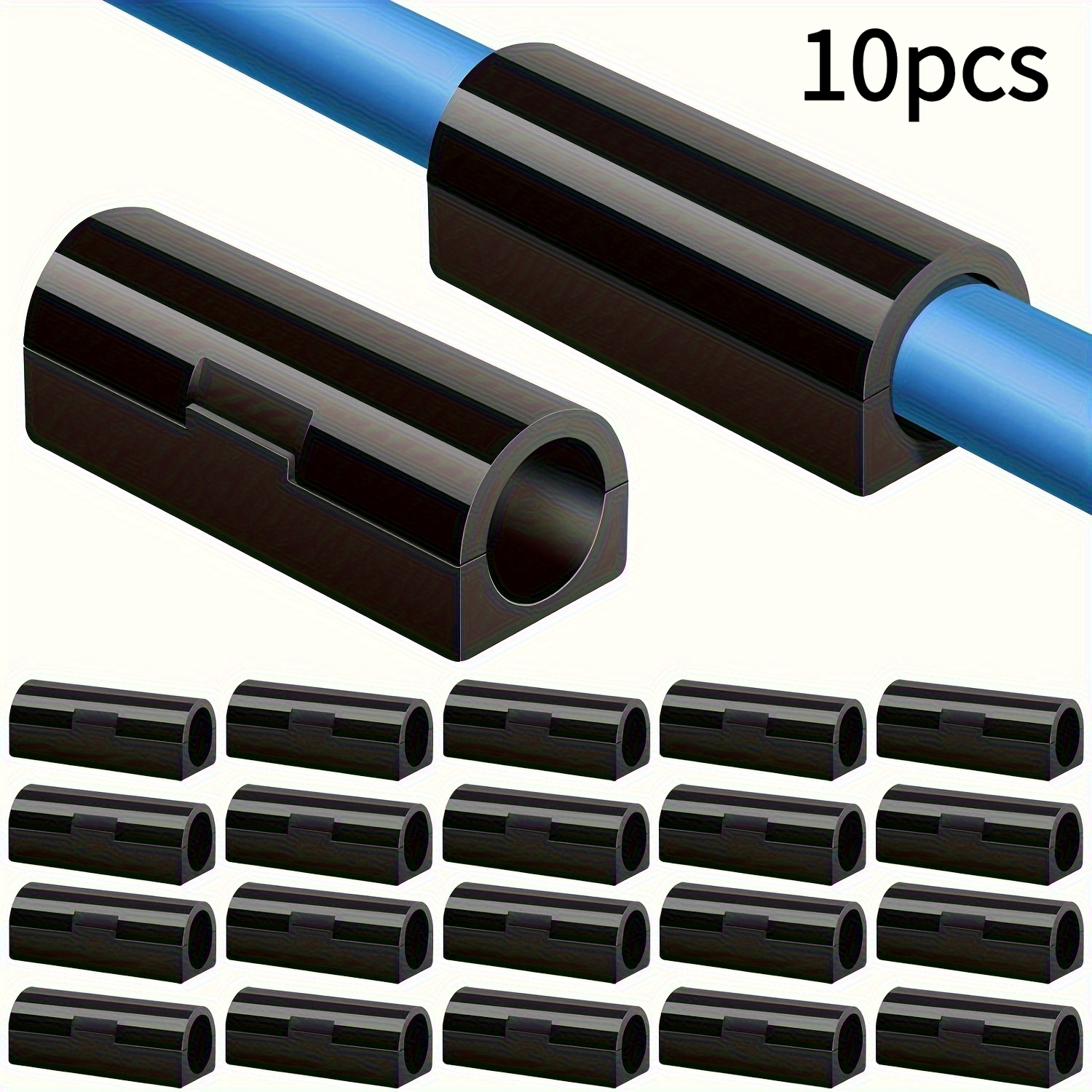 TEMU 10pcs Clips - Strong Adhesive Cable Organizers For Office, Car, And Home Desks - Easy-peel Cable Holders For Neat Organization