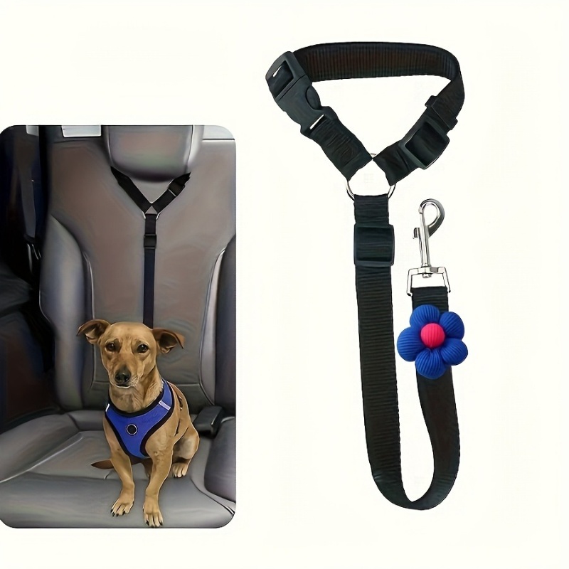 1pc Dog Car Belt Harness With Metal & Quick-release - Adjustable Pet Safety Restraint Suitable For Vehicle Travel, Hand Washable, Design - For Car , Vet , Road Trips - For Small/medium Dogs
