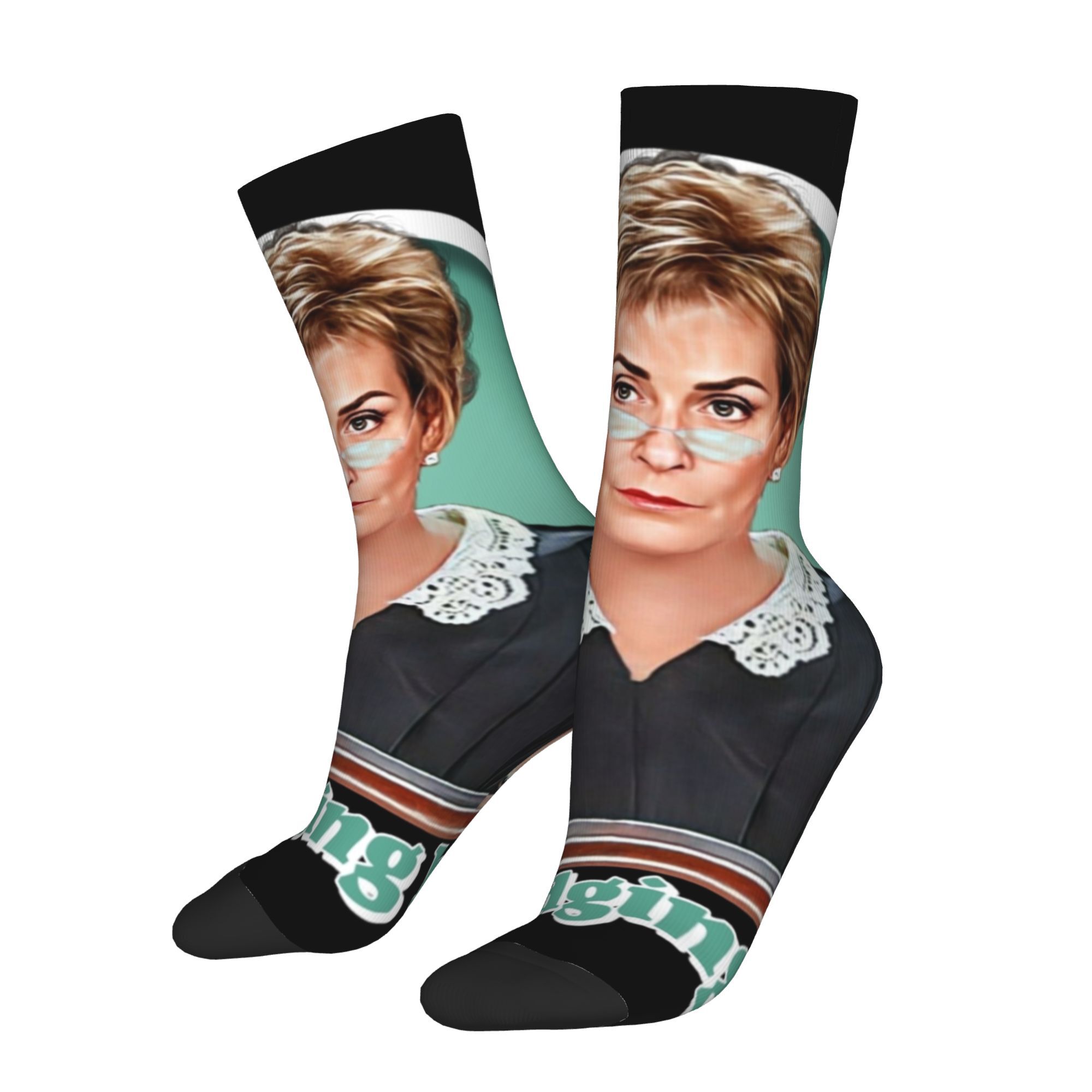 TEMU Mens Trend Crew Socks |, Elastane, Knit Fabric, Everyday Outfits, Work Commute, Weekend Casual Looks, Style, Print