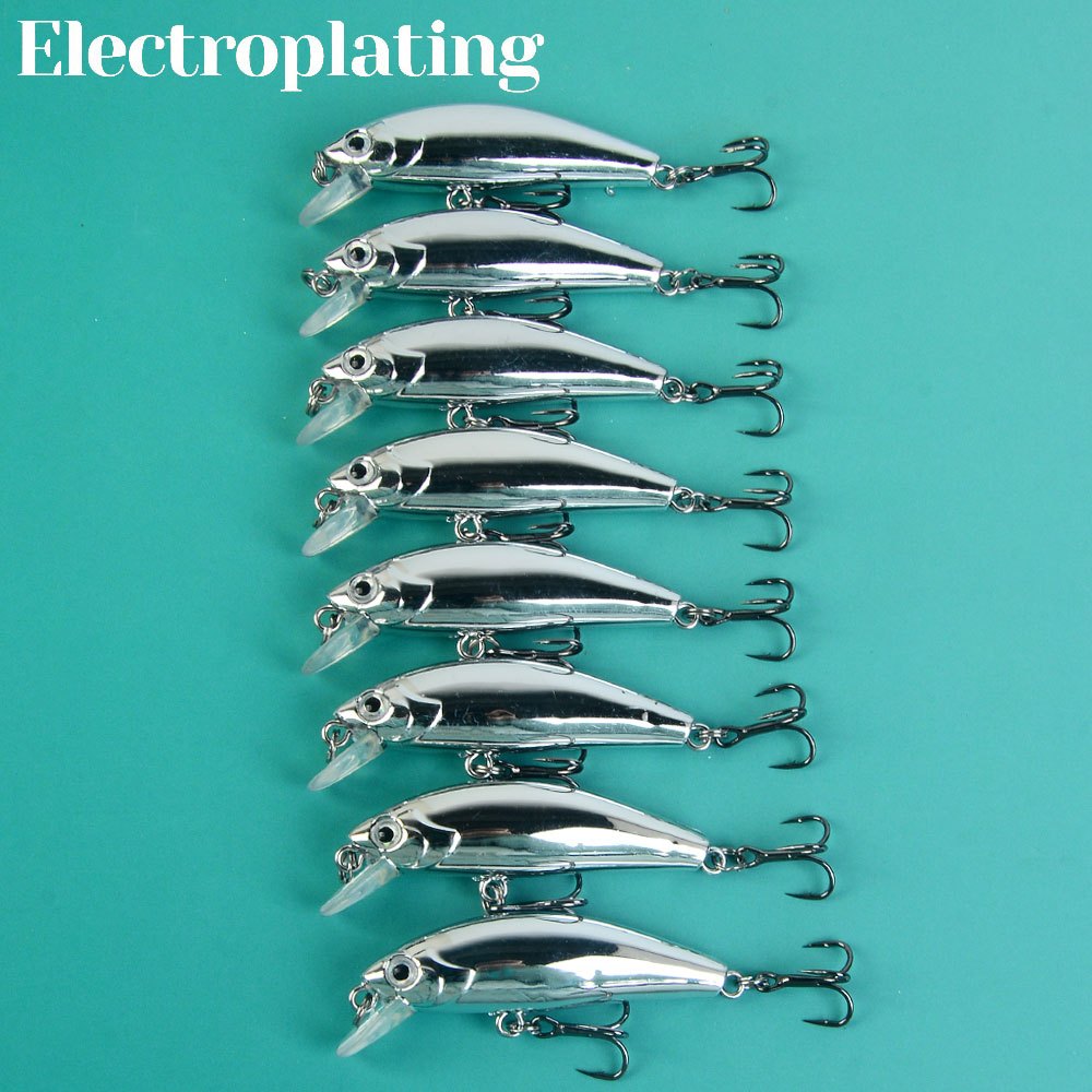 TEMU 8pcs Set Of Electroplated Sinking Minnow Lures For Ultra-long Casting, Designed For Freshwater Pale , , And Hybrid Fish. Bionic Lures For ,