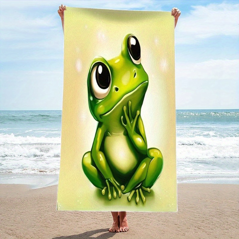 

1pc Oversized Beach Towel 27.5x55 Inch - Cute Cartoon , Microfiber, & Quick-dry, Beach & Outdoor Activities