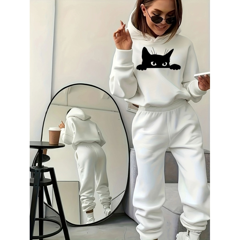 

's Hooded Set, Knit , Pattern, , For Fall/ Lounge Wear