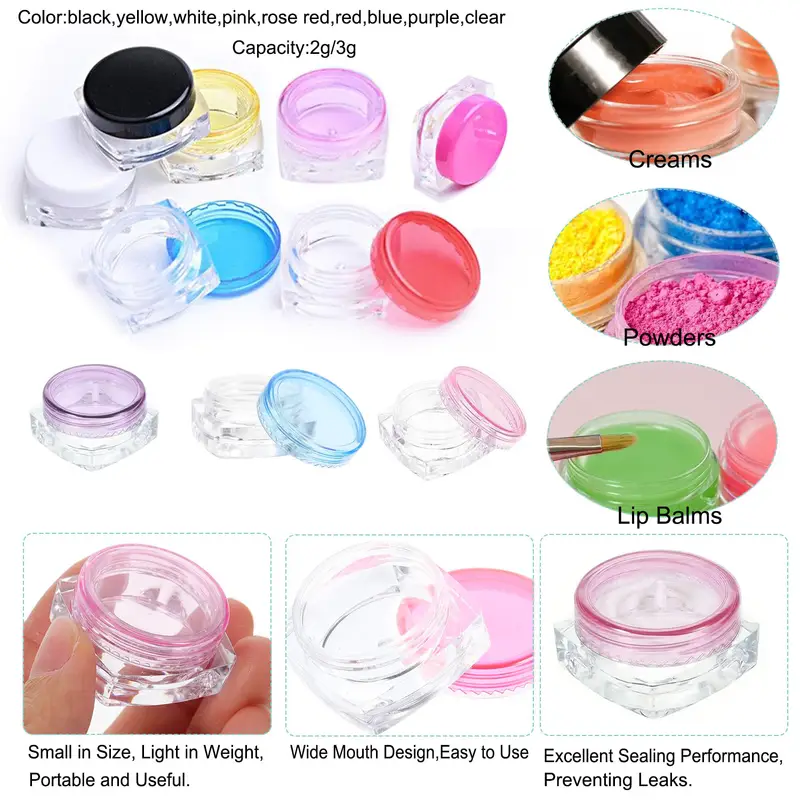 set 15 kleinen bunten transparenten plastikdosen deckel je
