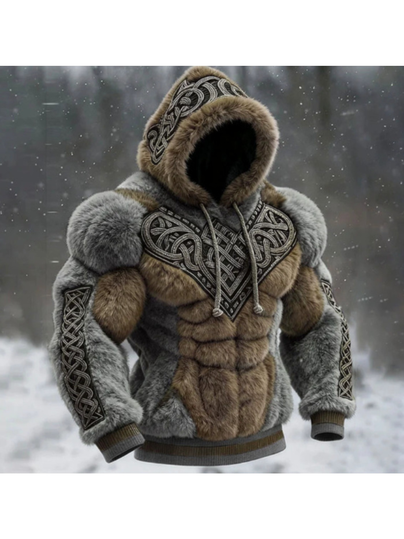 Plus Size - 2026 New Men'S Hoodie | Street Fashion Hooded for Autumn and Winter, Machine-Washable, Suitable for Christmas and All Seasons, Durable and Casual, Long Sleeve, Patterned Print, Regular Fit - Image 10