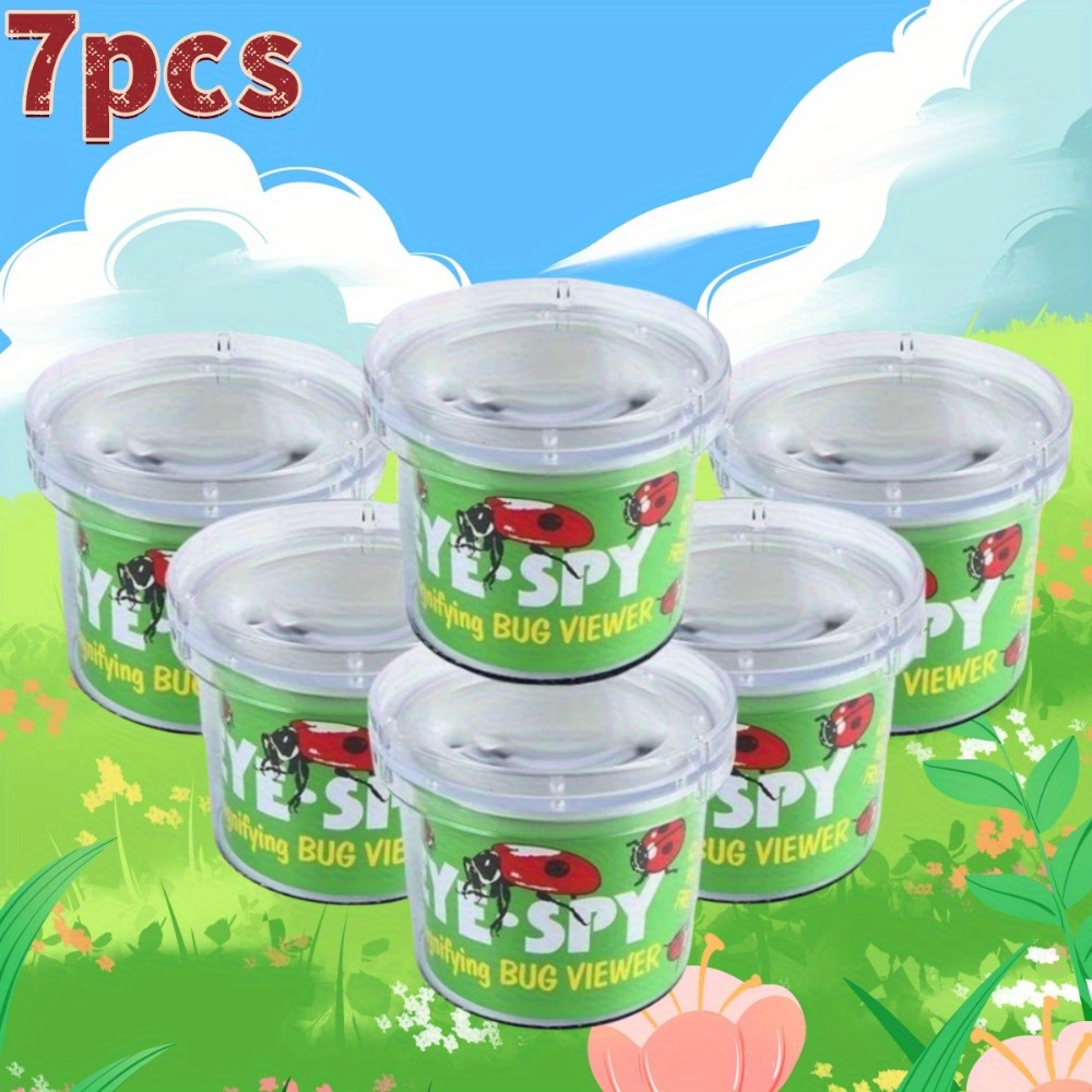 7pcs Insect Magnifying Observation Device, Animal Cage, Insect Box, Natural Exploration Insect Microscope. Backyard Explorer Specimen Collection.   Teaching Aid.