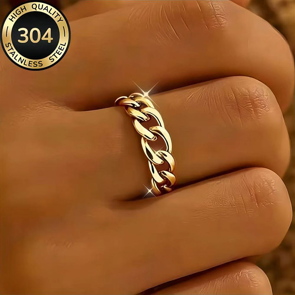 Women's Hypoallergenic Stainless Steel Adjustable Open Ring, Simple Elegance