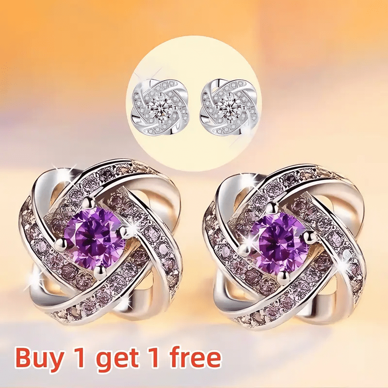 TEMU Of 925 Silvery Earrings For Women, Elegantly And Delicately Inlaid With Moissanite, A For Or Family, Birthday Gifts, Valentine's Day, Halloween, Christmas And