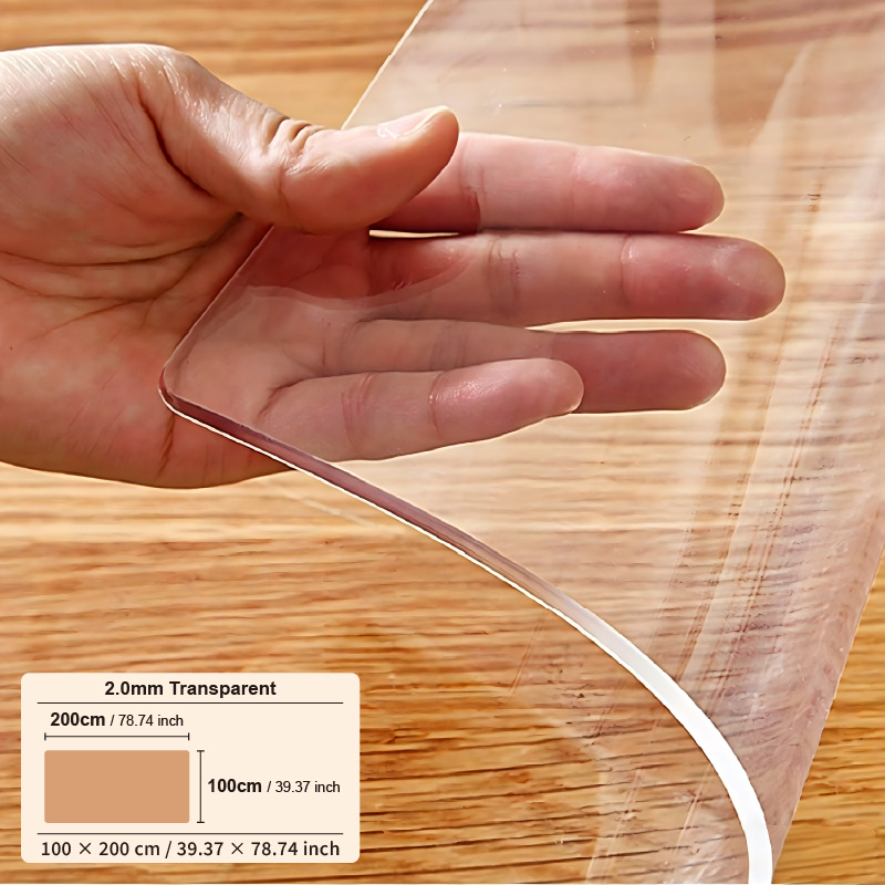 transparent desktop protective cover 2 0mm thick plastic desktop cover pvc transparent desktop cover protective   pad and writing desk pad suitable for desktop coffee shop and restaurant desktops