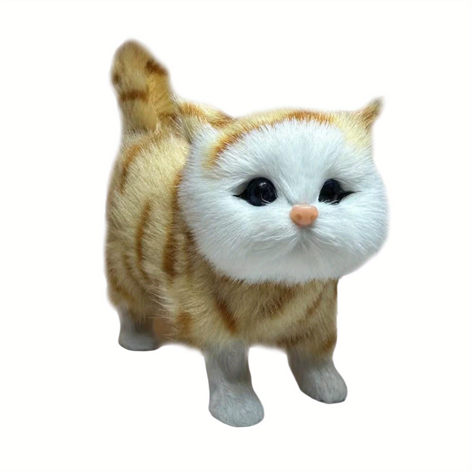 Chaton En Peluche Réaliste 30 Cm – Doux, Assis Ou Couché, Accessoire Déco Ou Jouet Enfant, Cadeau Pour Amoureux Des Chats