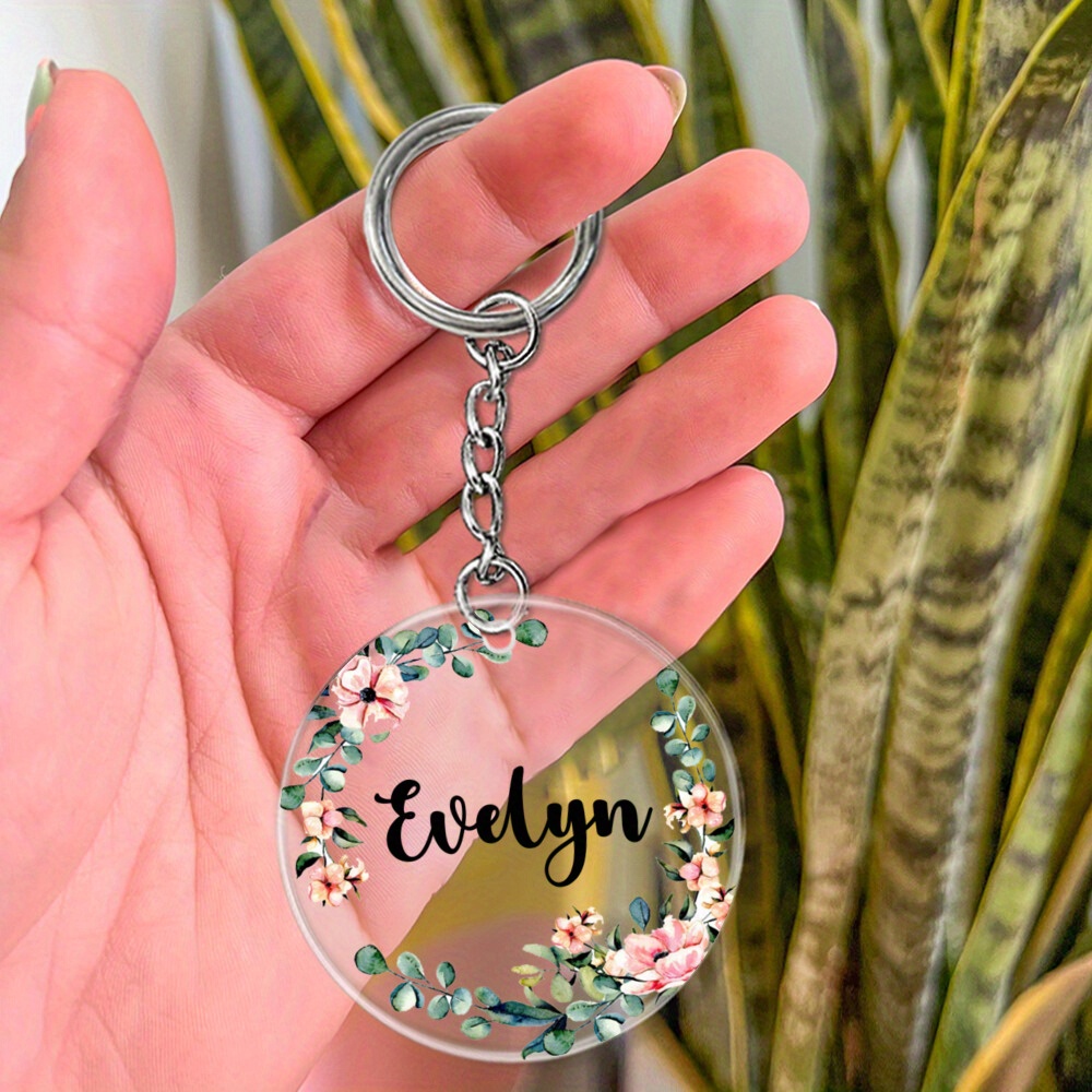 TEMU Adorable And Customized Acrylic Keychain With A , Featuring A Cartoon Pattern. It's A Trendy Accessory That Can Be Used As A Luggage Tag, Making