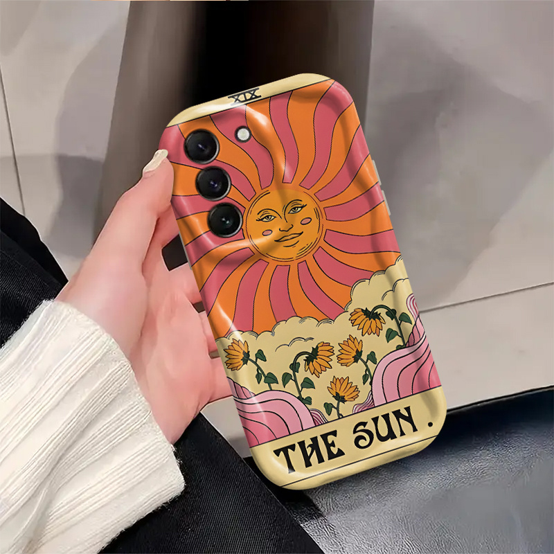 TEMU Phone Case: Vibrant The Design Color Curly Wave Frame Phone Case For Galaxy S22/s22 /s22 Ultra/s23/s23 /s23 Fe/s23 Ultra/s24/s24 Plus/s24