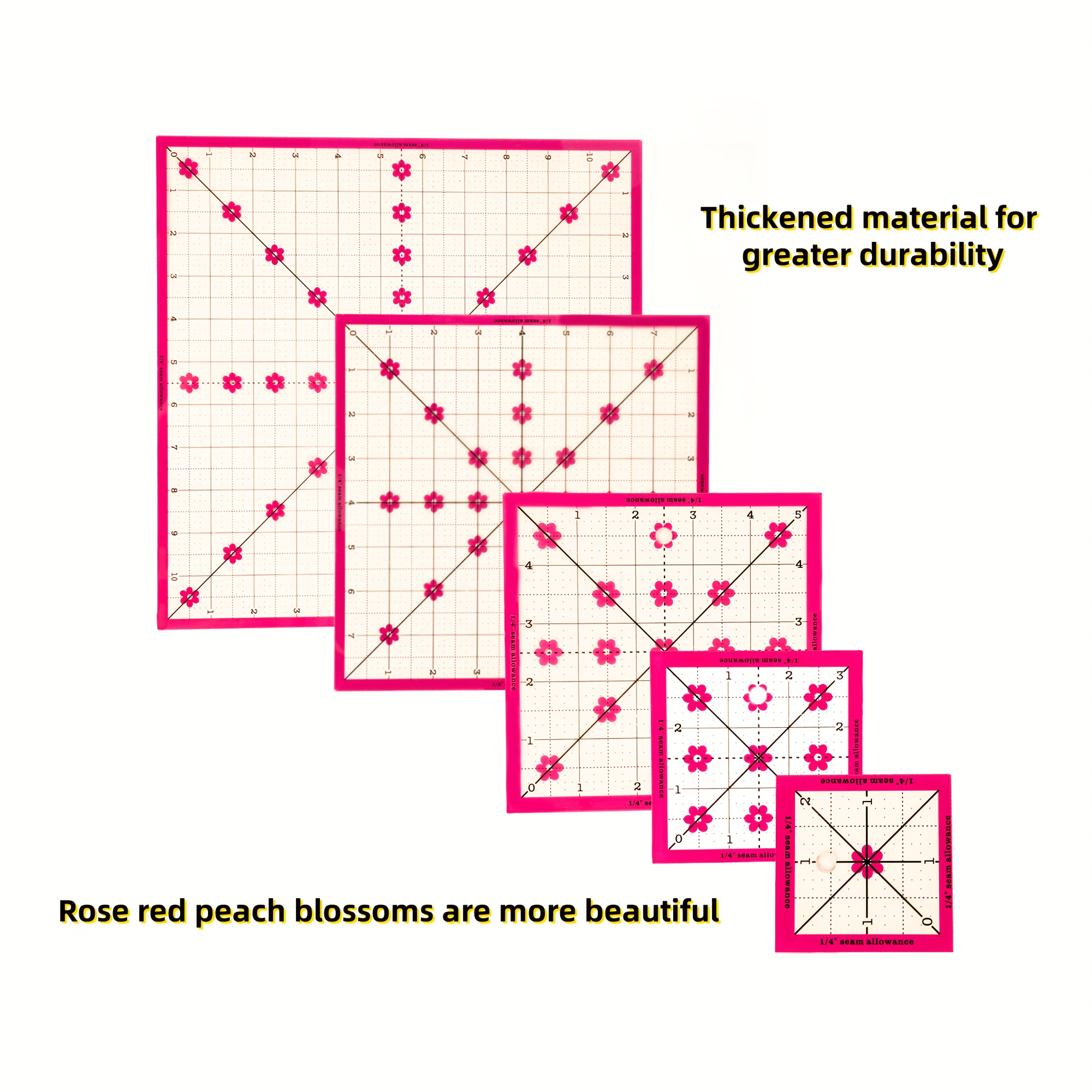 TEMU A Set Of 5 Acrylic Sewing Rulers, Including Square Rulers And , Suitable For Beginners. Sewing Templates Are Great Gifts For Holidays And