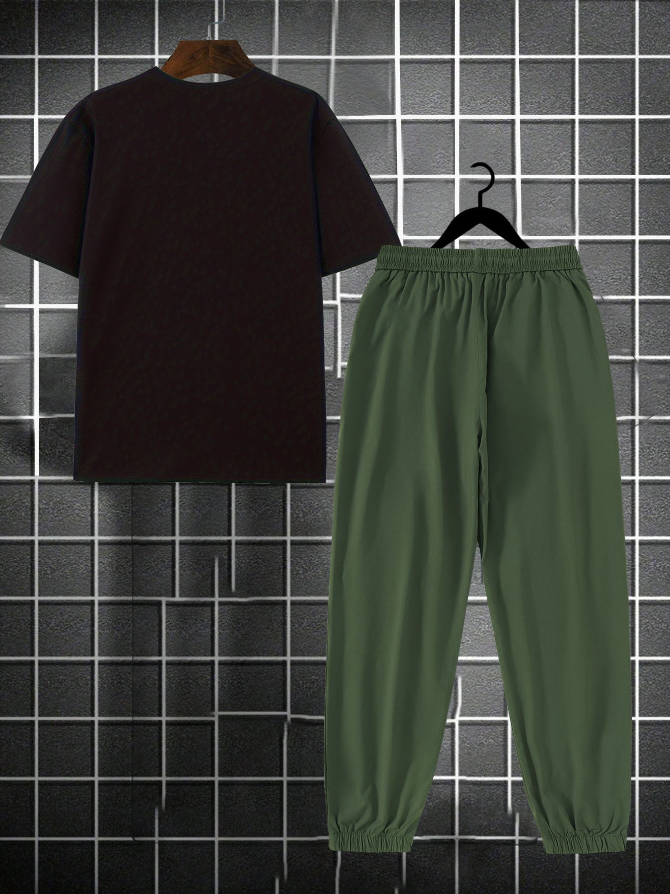 for KARMA Printed Men's Casual Trendy Tracksuit with Top and Comfortable Work Pants