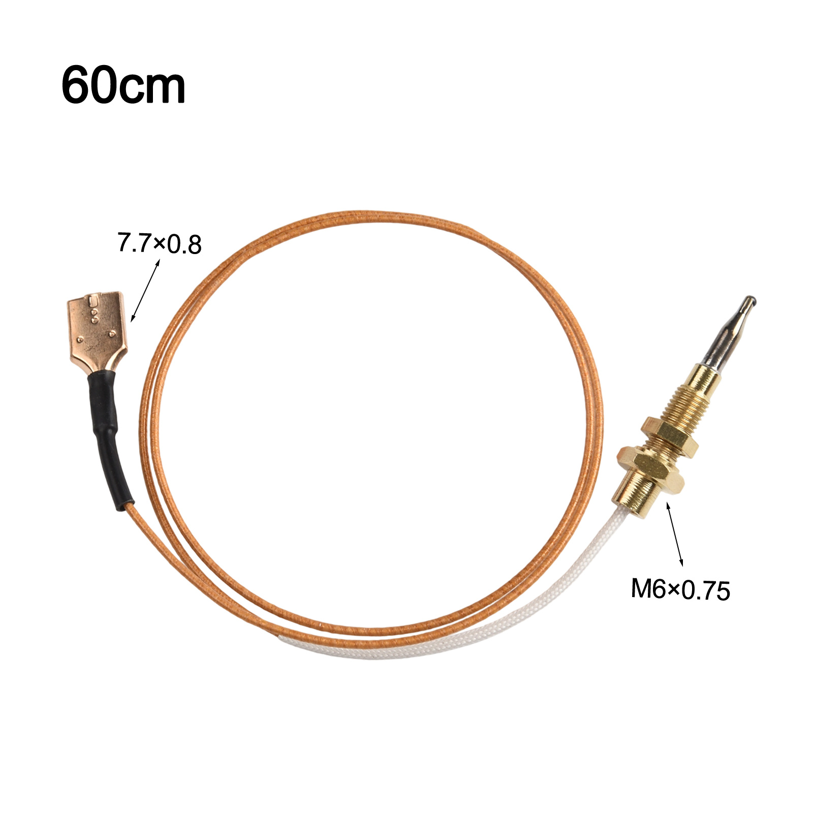 TEMU Fireplace Thermocouple Replacement Kit, 600mm/1200mm Spiral Heater Temperature Sensor For Gas Stove, Gas Logs, And Fire Safety Device