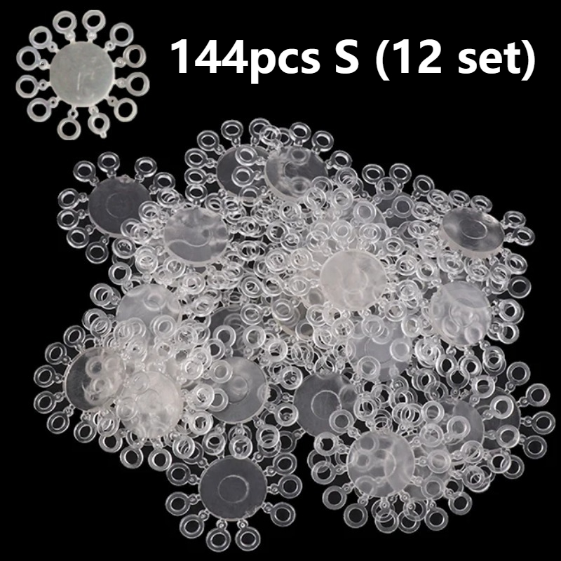TEMU 144pcs Pack Transparent Elastic Carp Bait Stopper Kit With Rubber Rings Suitable For Freshwater & Saltwater Fishing, Compatible For Circular