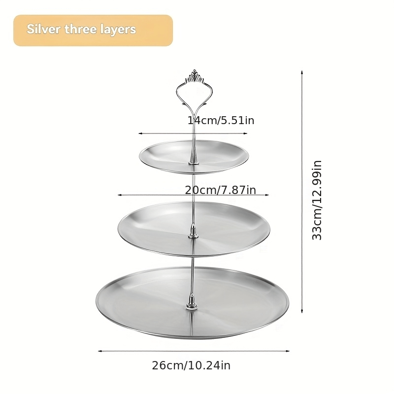 TEMU Korean Style 2-tier 3-tier Dessert Fruit Plate, Stainless Steel Light Stand - Exquisite Dessert Display, Snack Candy Dish, Banquet Party Decor,