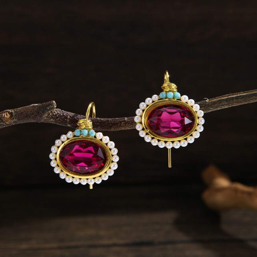 TEMU Vintage Fashion Creative Women's Earrings Sparkly Stud Earrings For Everyday And All Kinds Of Occasions And Lovers Of Gift