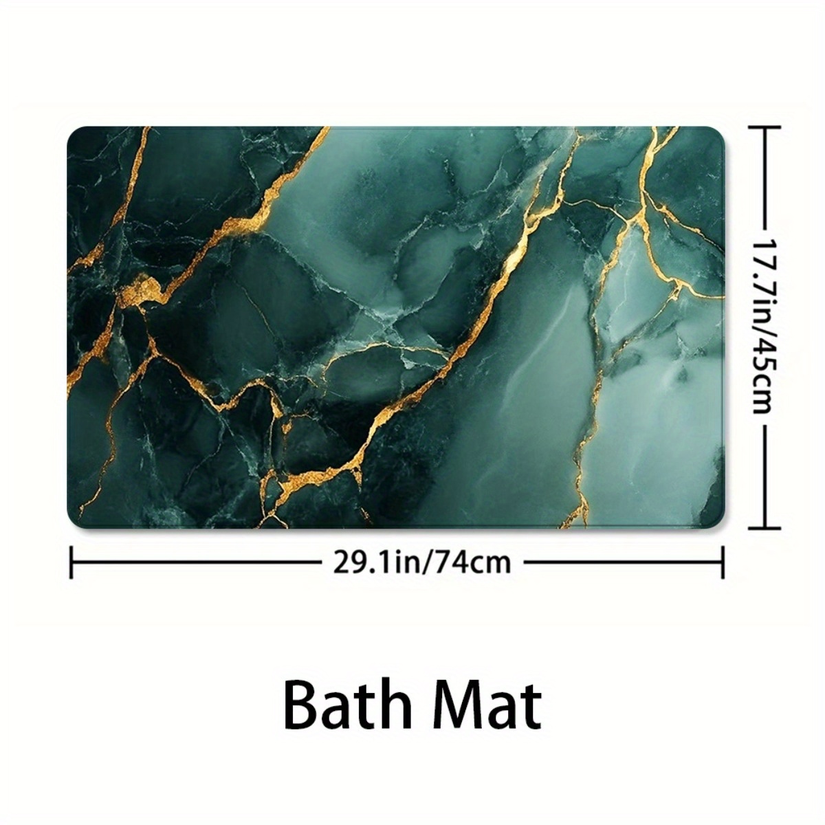 4pcs Luxurious Marble Design Shower Curtain & Non-Slip Rug Set