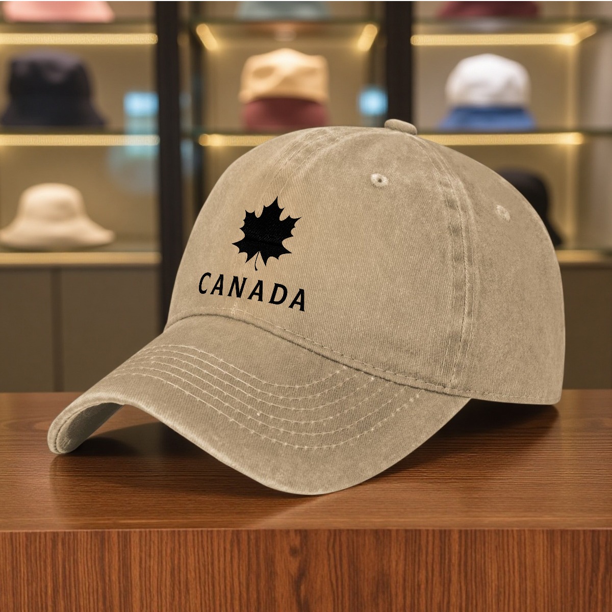 TEMU 1pc avec un motif de feuille d'érable 2025, ce chapeau de cowboy unisexe est un casquette de baseball légère et respirante, adaptée à toutes .