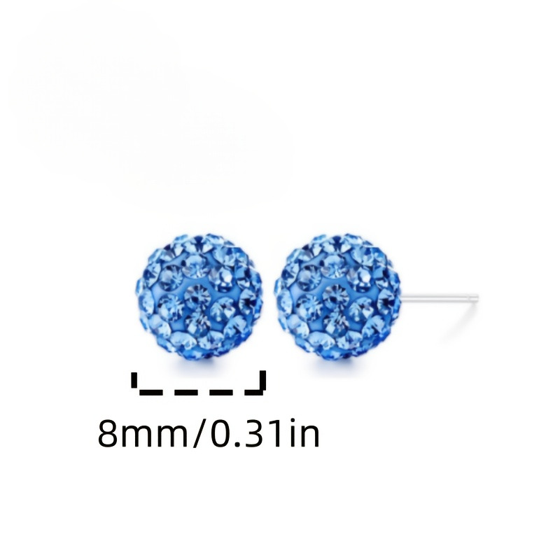 Women's Retro Bohemian Style Blue Spherical Stud Earrings