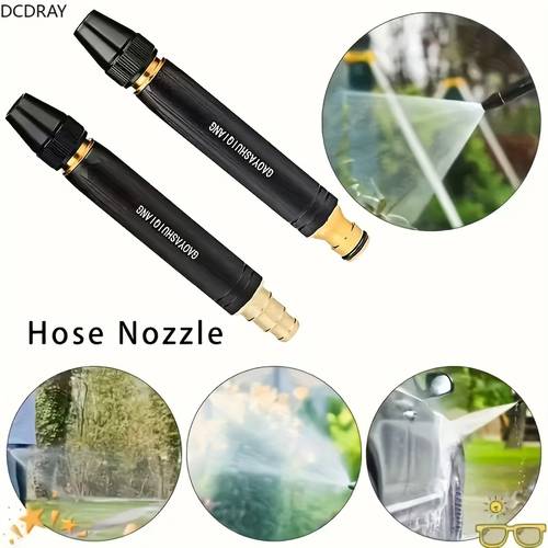 3er-set hochdruck-autowasch-wasserpistole mit druckdüse - ergonomisches design, schwarz und golden, robustes auto-waschwerkzeug aus kunststoff, für autos, blumen, gemüse - inklusive reinigungsanleitung und tipps, auto-waschzubehör,