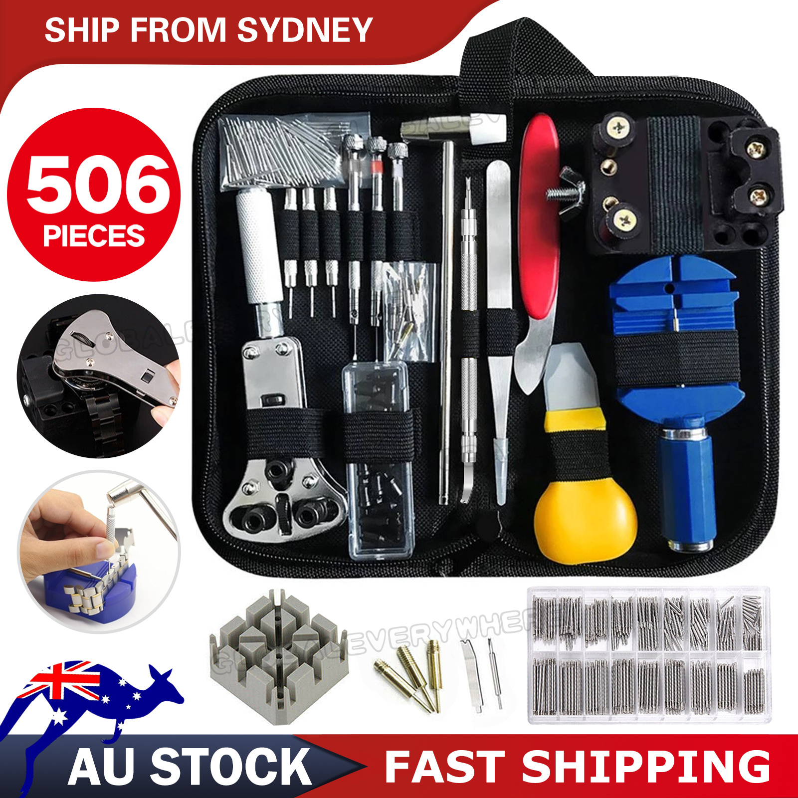 TEMU 506pcs Watch Repair Tool Set For Opening Back Cases, Removing Spring Pin Bars, Suitable For Watchmakers