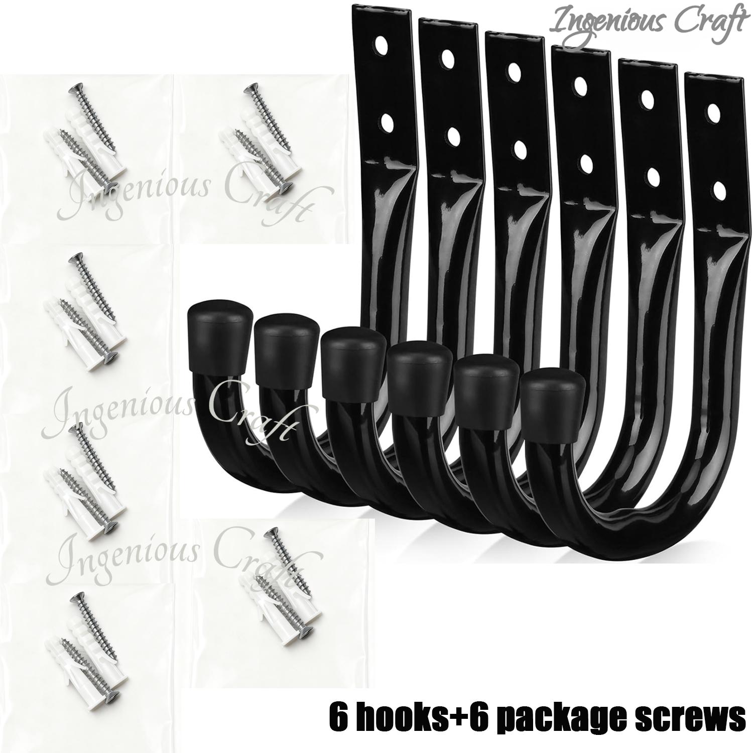 Heavy Duty Garage Storage Hooks, Garage Wall Bicycle Hooks, Practical Garage Hooks, Wall-mounted For Hanging, Large Metal Storage Tools, Extension Cord Hooks