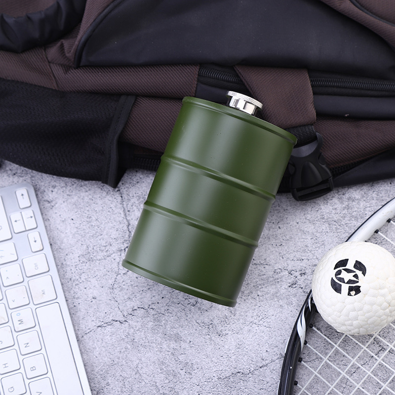 TEMU 750ml Outdoor Wine Pot In Of A Gasoline , Made Of 304 Stainless Steel With An Irregular Design And Spray Paint End