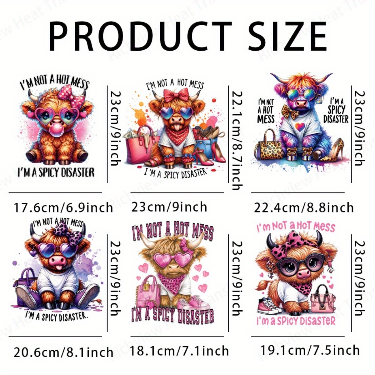 TEMU Set Of 6 Stylish Thermal Transfer Stickers For Projects, Washable And Suitable For Printing On T-shirts, Featuring Iron-on Patches With A