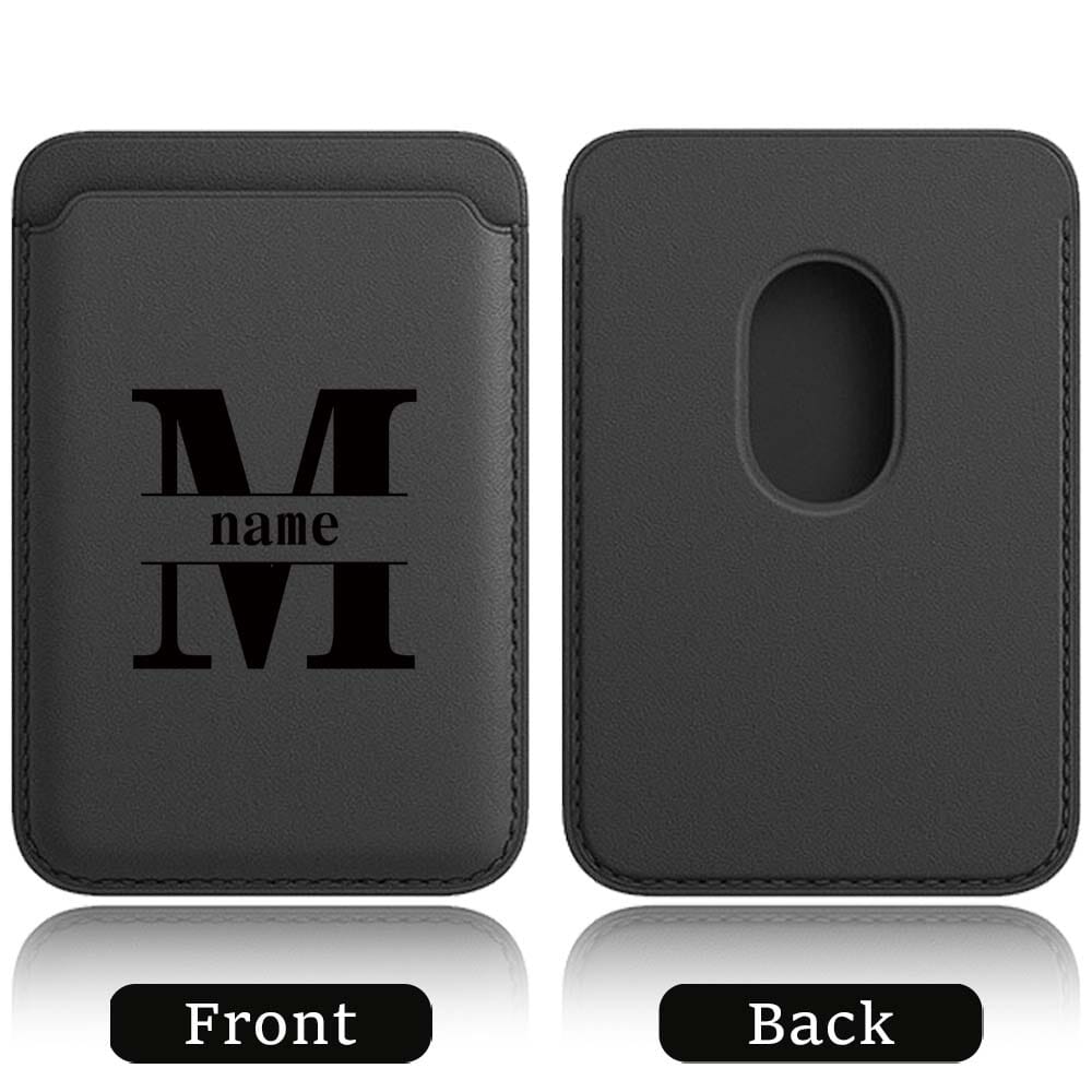TEMU Custodia a portafoglio personalizzata in PU magnetica per telefono, con clip magnetica per carte e iniziali personalizzabili da A a Z, supporto