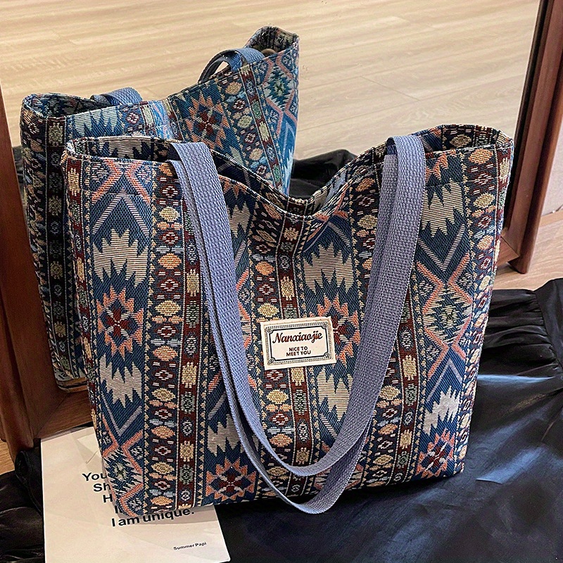 E-shop Ethno-Stil Große Kapazität Tragetasche für Damen 2025 Neuer Modetrend Schulterhandtasche