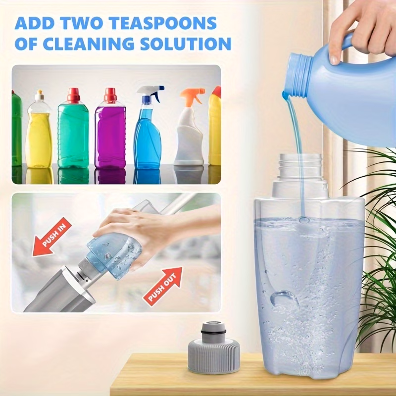a spray mop for floor cleaning featuring a microfiber floor mop a wet dust mop for hardwood floors a flat mop floor cleaner a reusable bottle and with 2 washable pads suitable for wooden tiles decorative panel flooring Product details 8