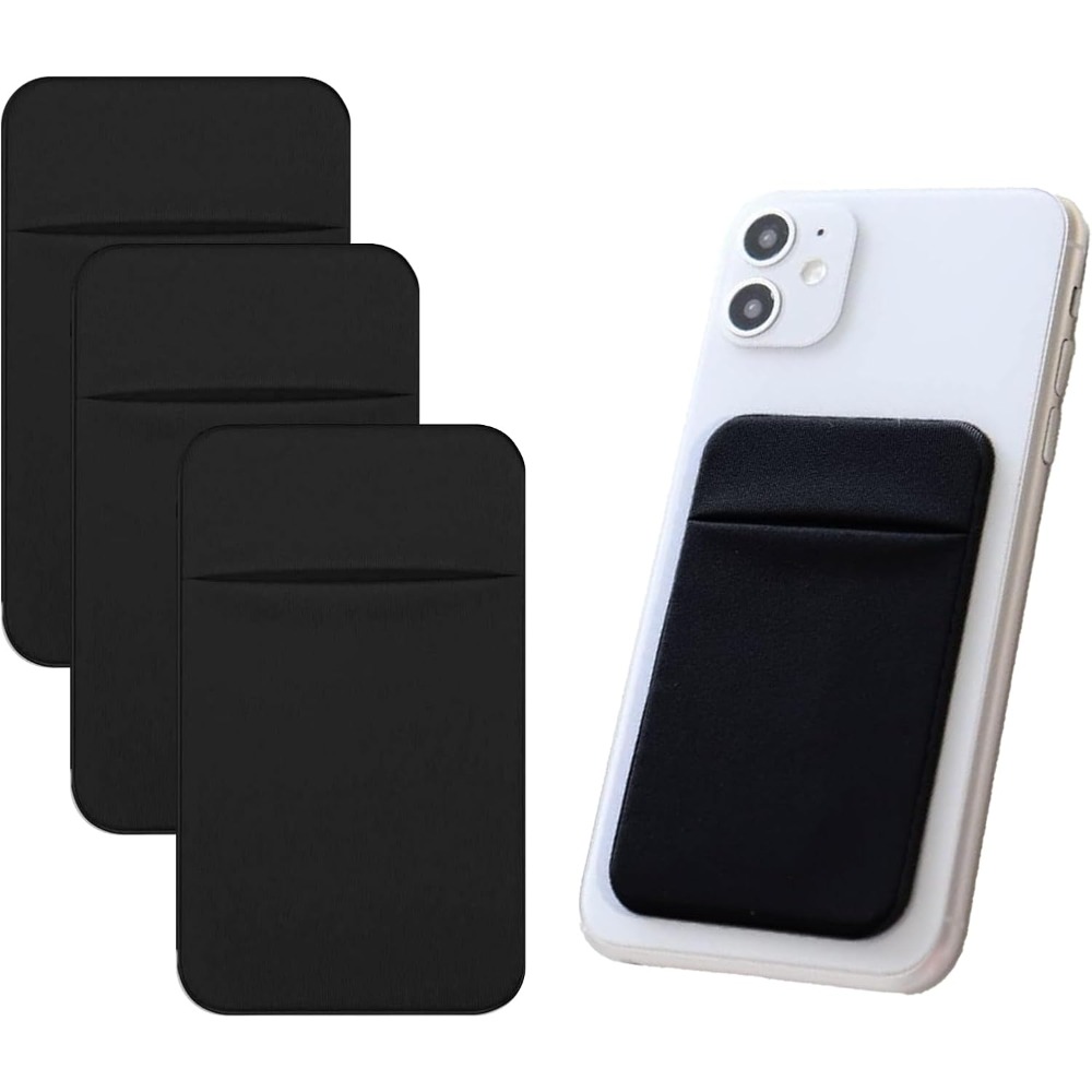 TEMU Confezione da 3 Porta Carte per Cellulare con Adesivo Posteriore Elastico in Tessuto per iPhone Samsung Xiaomi Honor Telefoni