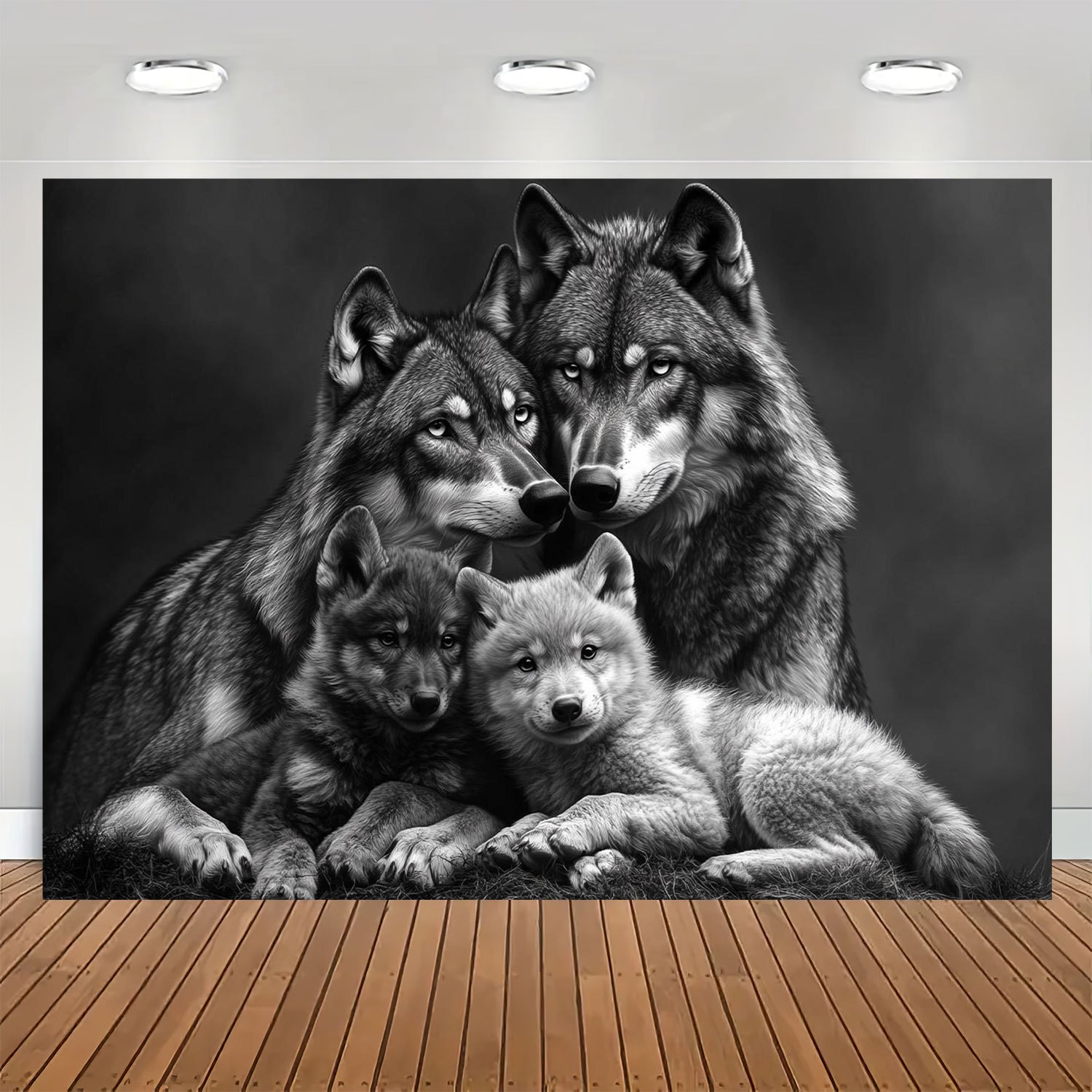 Wolf-familien-wandteppich Für Innen- Und Außendekoration_voghion.com