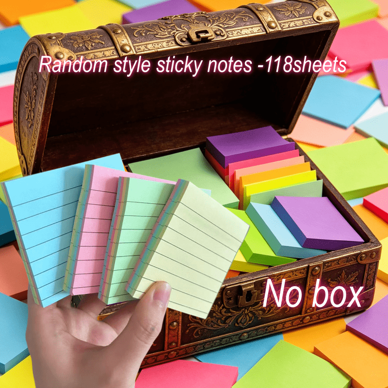 TEMU colorati, stili assortiti, 118 fogli per , note adesive, carta adesiva colorata, adatti per ufficio, casa, scuola e riunioni