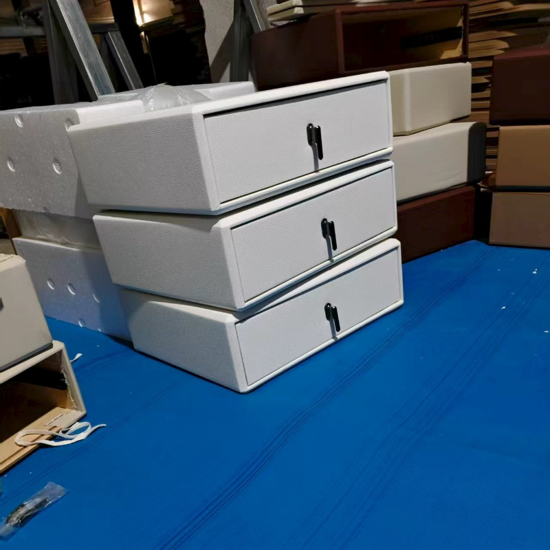 This Modern Three-Layer Wooden Bedside Table Features a Minimalist Design in White And Walnut Wood. It Offers Ample Storage Space for The Bedroom, Is Structurally Stable, Easy to Assemble, And Has a Scratch-Resistant Easy Decorative End