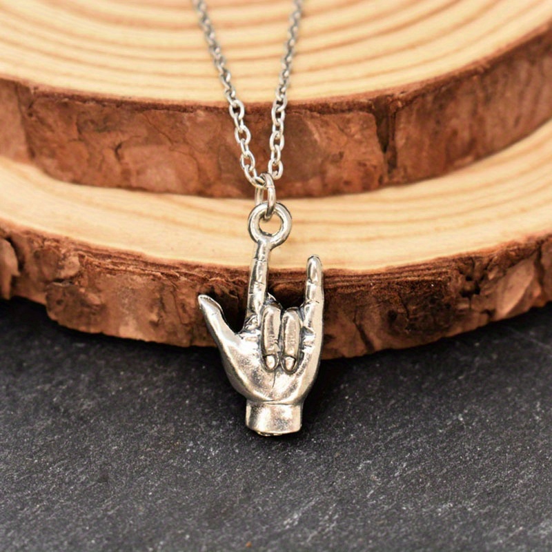 

1pc I Love You, Sign Language Necklace. . Anniversary Gift. Valentine's Day Gift