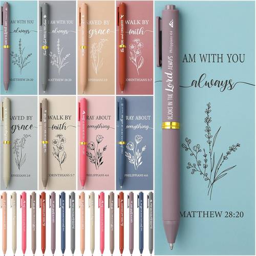 8 16 set inspirational pens with cards motivational christian scripture religious bible verse ink ballpoint pen back to school gift for teacher coworker employee nurse stylish