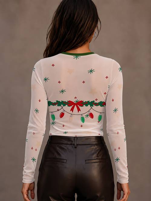 womens sheer mesh long sleeve t shirt lightweight see through crew neck top soft breathable layer casual layered mesh blouse for spring autumn