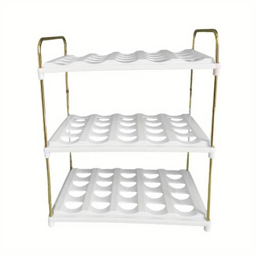 3 tier 15 bottle large storage rack plastic table cup organizer water bottle accessories storage and organization stacking water bottle shelf gift water bottle organizer modern shelf design durable plastic shelf water bottle storage