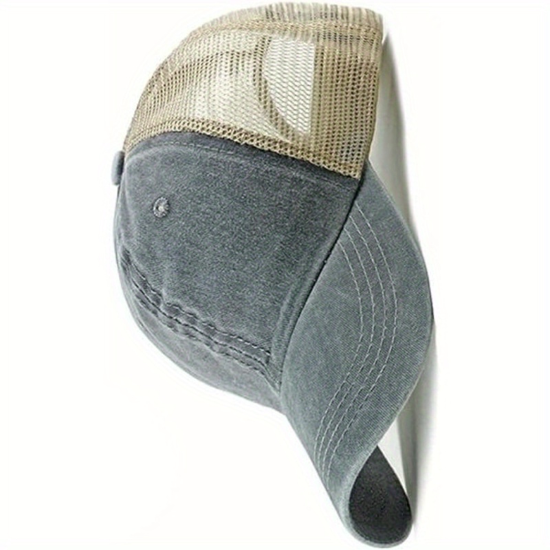 E-shop Unisex verstellbare Mesh-Kappe, Vintage Trucker-Cap, atmungsaktiver Sonnenhut
